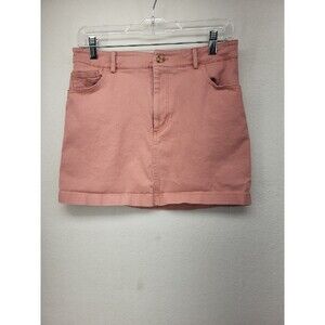 Forever 21 Womens Skirt Pink M Denim Stretch Short Mini Pencil Casual Ladies